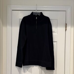 Faconnable Men's Black Zip-Up Sweater